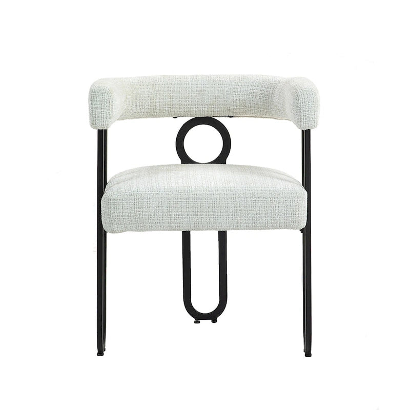 Chenille/Leather Upholstered Contemporary Designed Side Dining Chairsset of 2