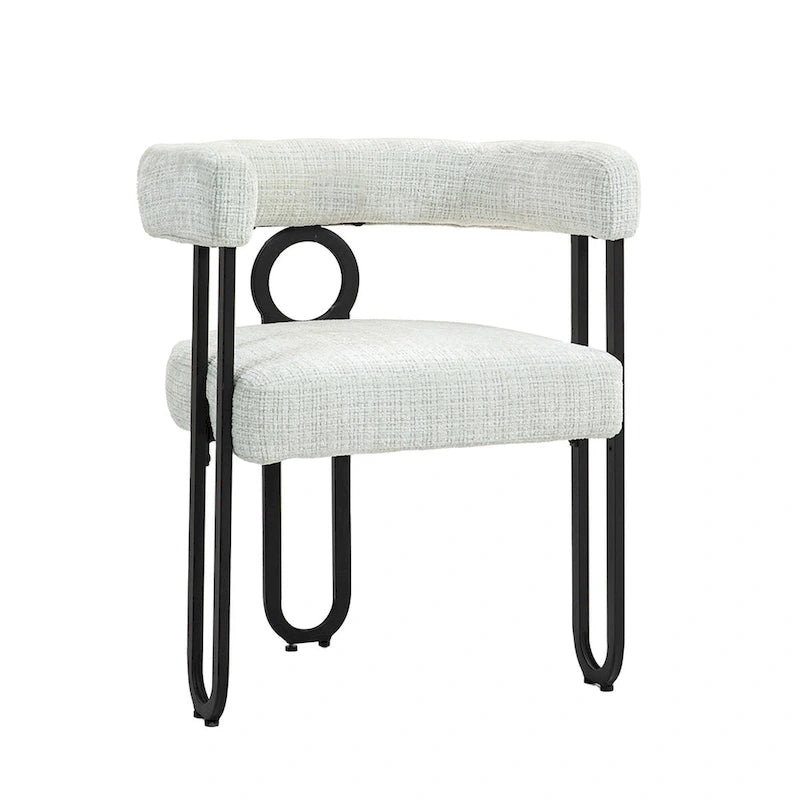 Chenille/Leather Upholstered Contemporary Designed Side Dining Chairsset of 2