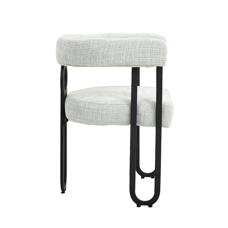 Chenille/Leather Upholstered Contemporary Designed Side Dining Chairsset of 2