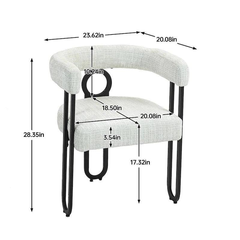 Chenille/Leather Upholstered Contemporary Designed Side Dining Chairsset of 2