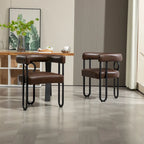 Chenille/Leather Upholstered Contemporary Designed Side Dining Chairsset of 2