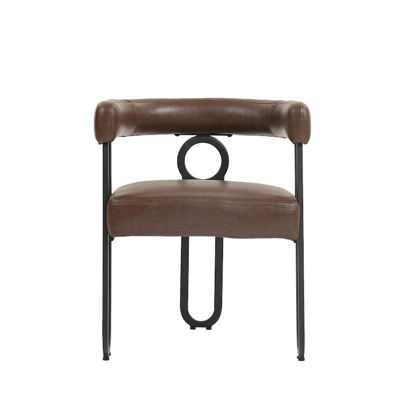 Chenille/Leather Upholstered Contemporary Designed Side Dining Chairsset of 2