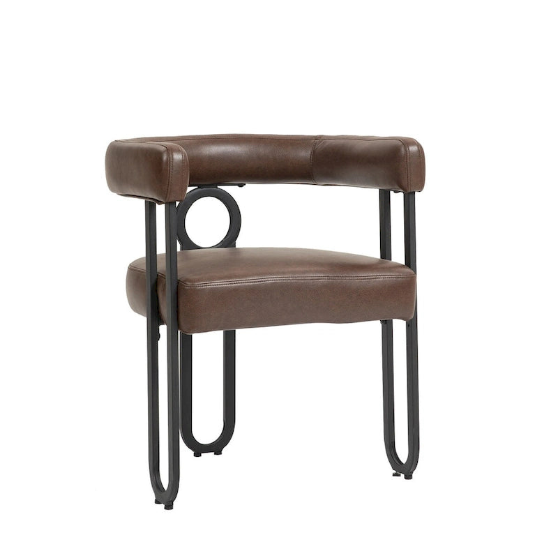 Chenille/Leather Upholstered Contemporary Designed Side Dining Chairsset of 2