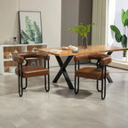 Chenille/Leather Upholstered Contemporary Designed Side Dining Chairsset of 2