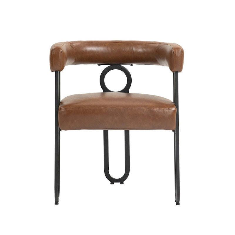 Chenille/Leather Upholstered Contemporary Designed Side Dining Chairsset of 2