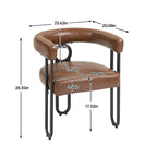 Chenille/Leather Upholstered Contemporary Designed Side Dining Chairsset of 2