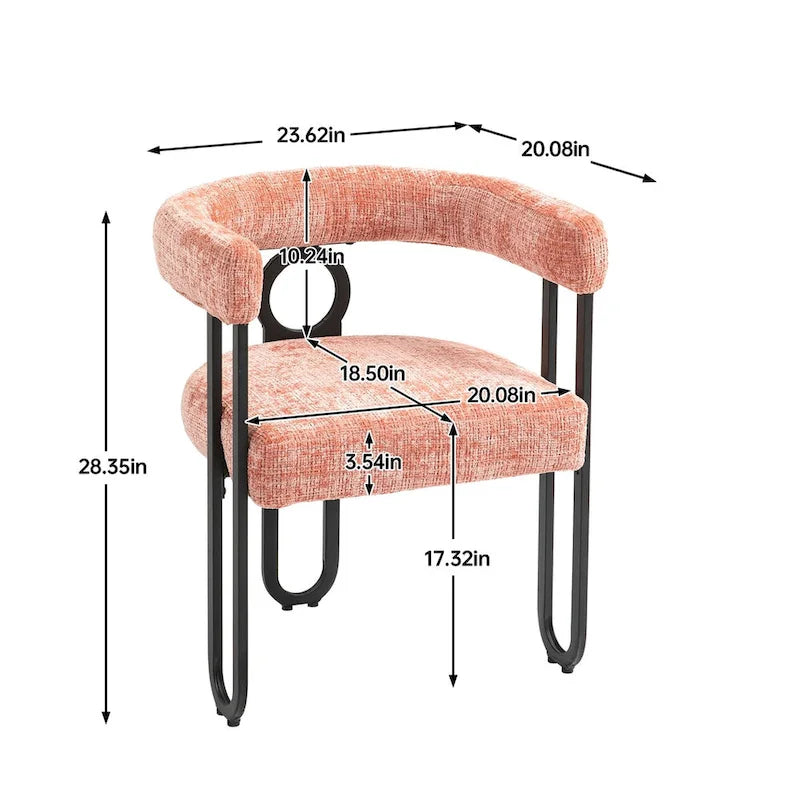 Chenille/Leather Upholstered Contemporary Designed Side Dining Chairsset of 2