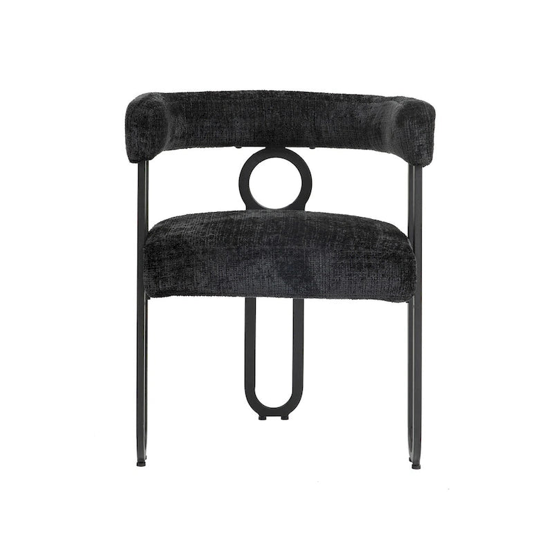 Chenille/Leather Upholstered Contemporary Designed Side Dining Chairsset of 2