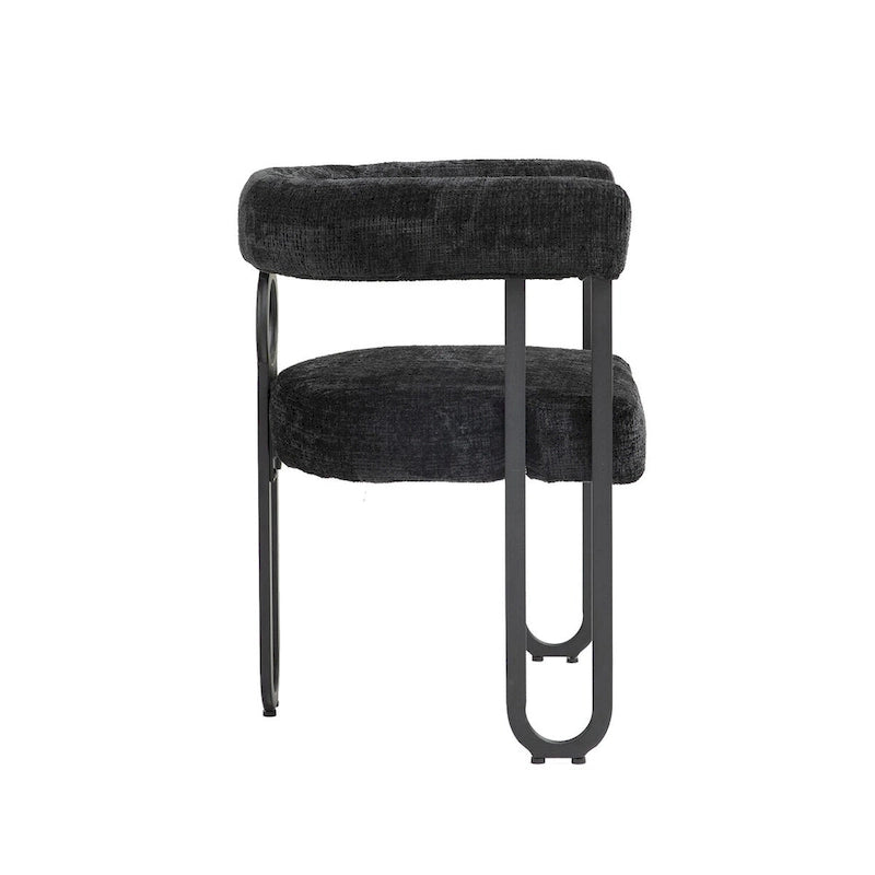 Chenille/Leather Upholstered Contemporary Designed Side Dining Chairsset of 2