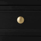 Wood Handmade 2 Drawers and 2 Door Room Cabinet with Rattan Front - Black - Roche River Decor