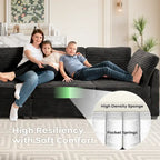 OVIOS Long Plush Deep Seat Indoor Sofa With Ottoman