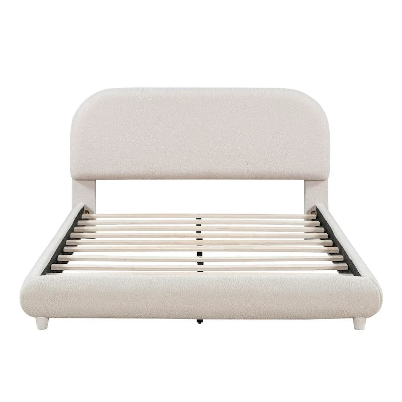 Teddy Fleece Full Size Upholstered Platform Bed with Thick Fabric