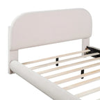 Teddy Fleece Full Size Upholstered Platform Bed with Thick Fabric