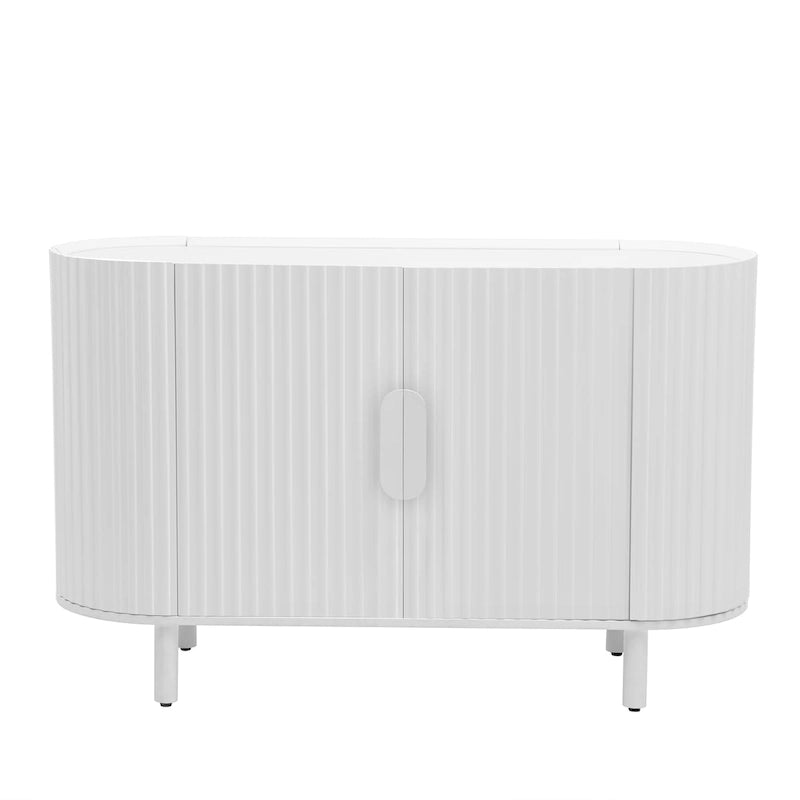 Curved Design Light Luxury Sideboard with Adjustable Shelves