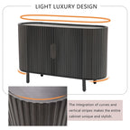 Curved Design Light Luxury Sideboard with Adjustable Shelves