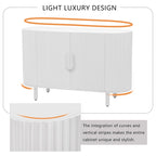 Curved Design Light Luxury Sideboard with Adjustable Shelves