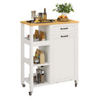 Moasis Kitchen Island Cart on Wheels with Trash Can Storage Cabinet