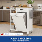 Moasis Kitchen Island Cart on Wheels with Trash Can Storage Cabinet
