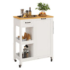 Moasis Kitchen Island Cart on Wheels with Trash Can Storage Cabinet