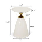 Luxury Design Iron End Table, Minimalist Round Side Table for Small Space