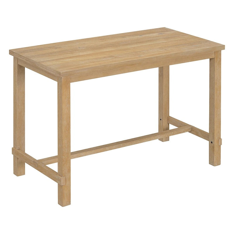 5-Piece Counter Height Dining Set, Classic Elegant Table and 4 Chairs in Natural Wood Wash
