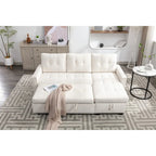 77 Reversible Sectional Storage Sleeper Sofa Bed,L-Shape 2 Seat Sectional Chaise With Storage for Living Room