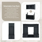 4-in-1 Detachable Hall Tree with Storage Cabinets and Hooks, Multifunctional Hallway Coat Rack with Drawers and Shoe Bench