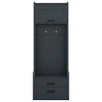 4-in-1 Detachable Hall Tree with Storage Cabinets and Hooks, Multifunctional Hallway Coat Rack with Drawers and Shoe Bench