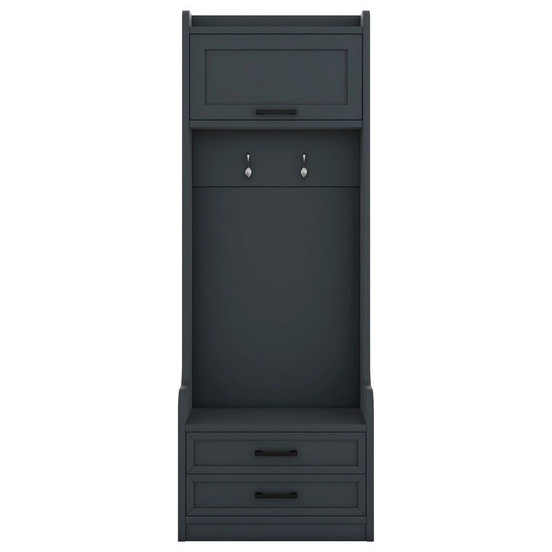 4-in-1 Detachable Hall Tree with Storage Cabinets and Hooks, Multifunctional Hallway Coat Rack with Drawers and Shoe Bench