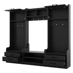 4-in-1 Detachable Hall Tree with Storage Cabinets and Hooks, Multifunctional Hallway Coat Rack with Drawers and Shoe Bench