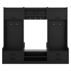 4-in-1 Detachable Hall Tree with Storage Cabinets and Hooks, Multifunctional Hallway Coat Rack with Drawers and Shoe Bench