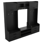 4-in-1 Detachable Hall Tree with Storage Cabinets and Hooks, Multifunctional Hallway Coat Rack with Drawers and Shoe Bench