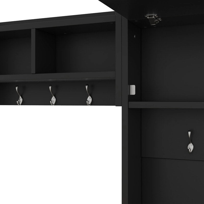4-in-1 Detachable Hall Tree with Storage Cabinets and Hooks, Multifunctional Hallway Coat Rack with Drawers and Shoe Bench