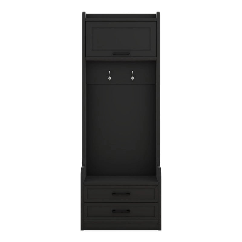 4-in-1 Detachable Hall Tree with Storage Cabinets and Hooks, Multifunctional Hallway Coat Rack with Drawers and Shoe Bench