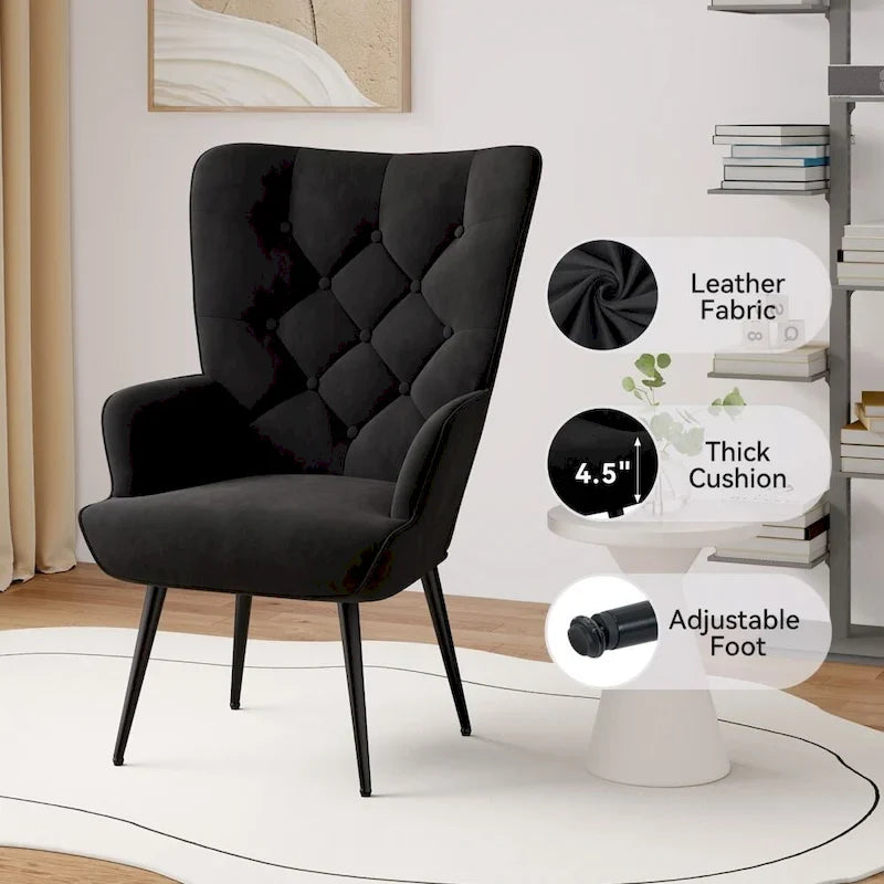 Modern Velvet Fabric Upholstered Chair