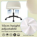 Boucle Office Chair Desk Chair, Mid-Back Adjustable Swivel Computer Chair with Black Legs, Upholstered Desk Chair with Wheels
