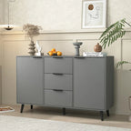 Sideboard Buffet Cabinet with Storage, Wood Coffee Bar Cabinet, 3 Drawers & 2 Doors, Buffet Cabinet Cupboard