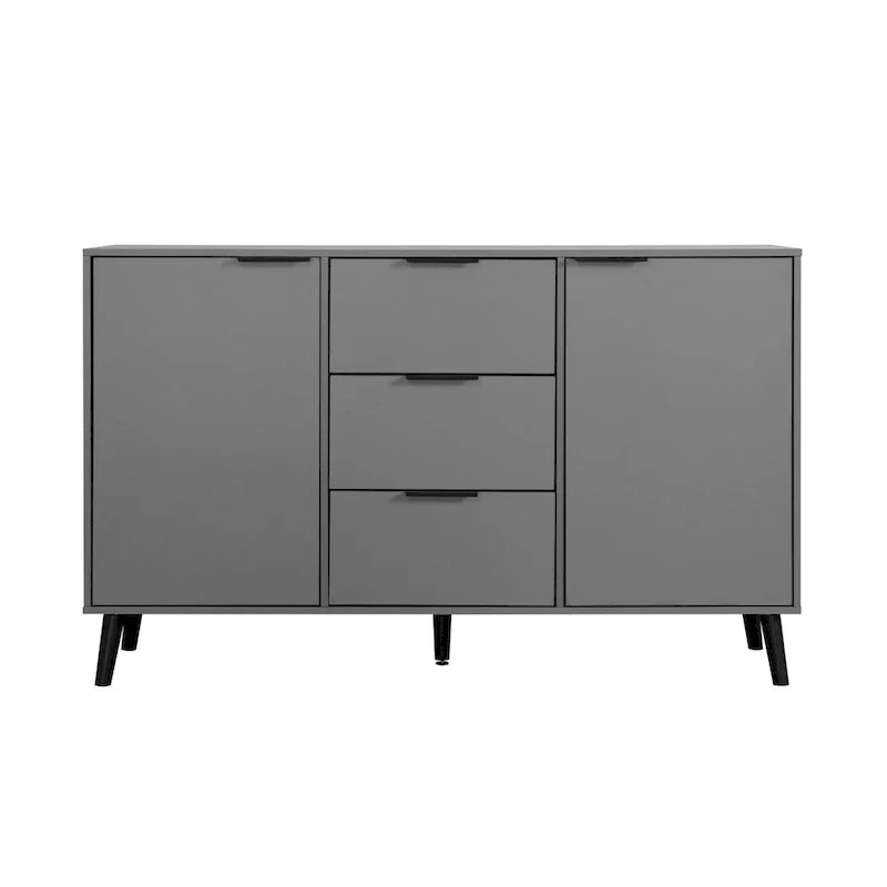 Sideboard Buffet Cabinet with Storage, Wood Coffee Bar Cabinet, 3 Drawers & 2 Doors, Buffet Cabinet Cupboard