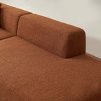 5-Seater L-Shape Sectional Couch, Sherpa Fabric, Ultimate Comfort, Orange
