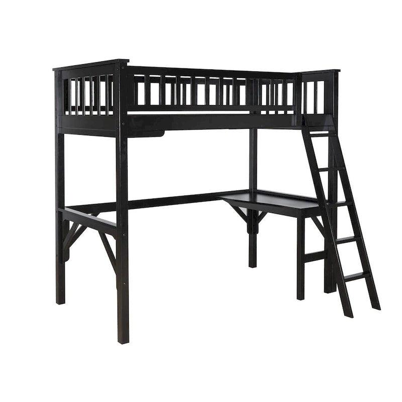 Levi Wooden Twin Study Loft Bed