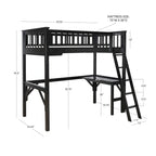 Levi Wooden Twin Study Loft Bed