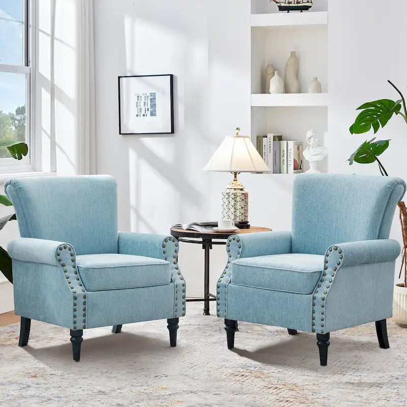 Classic Upholstered Accent Chair Set of 2