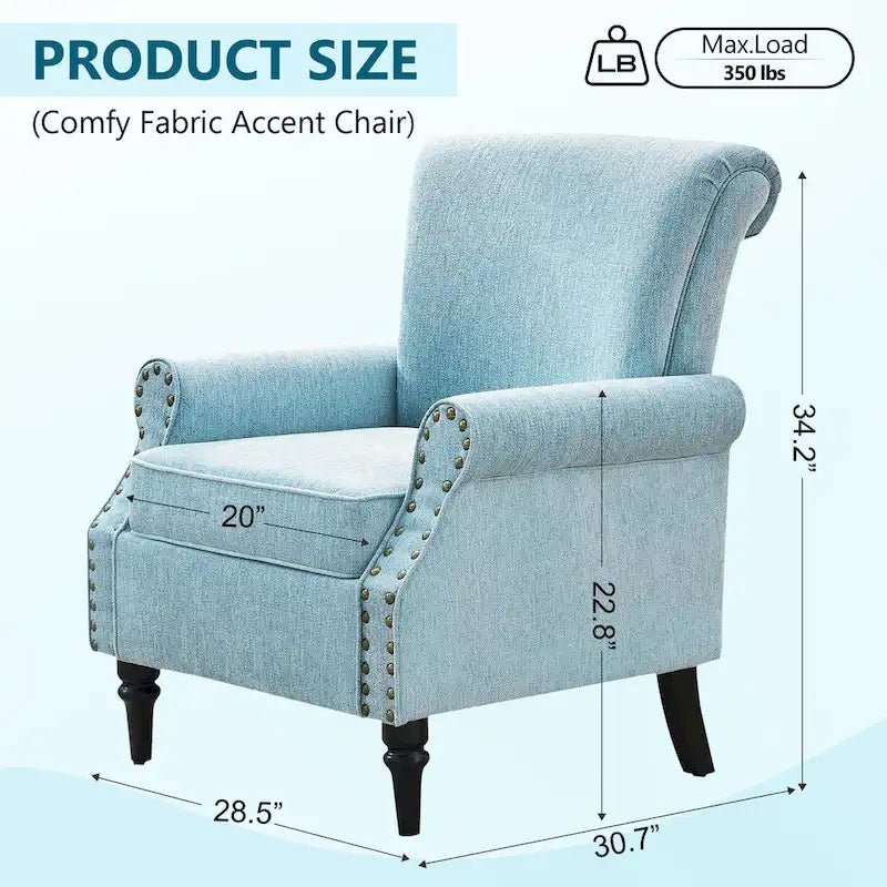 Classic Upholstered Accent Chair Set of 2