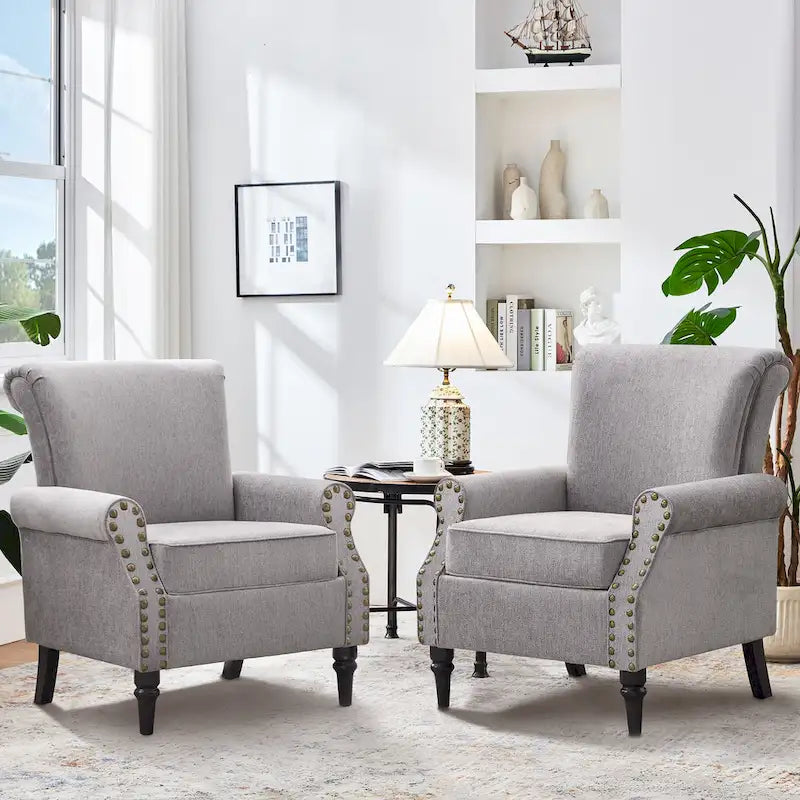 Classic Upholstered Accent Chair Set of 2