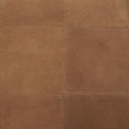 Leather Low Profile Square Pouf with Patchwork Design - Brown, Gray or Dark Brown- Roche River Decor