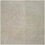 Leather Low Profile Square Pouf with Patchwork Design - Brown, Gray or Dark Brown- Roche River Decor