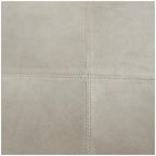 Leather Low Profile Square Pouf with Patchwork Design - Brown, Gray or Dark Brown- Roche River Decor