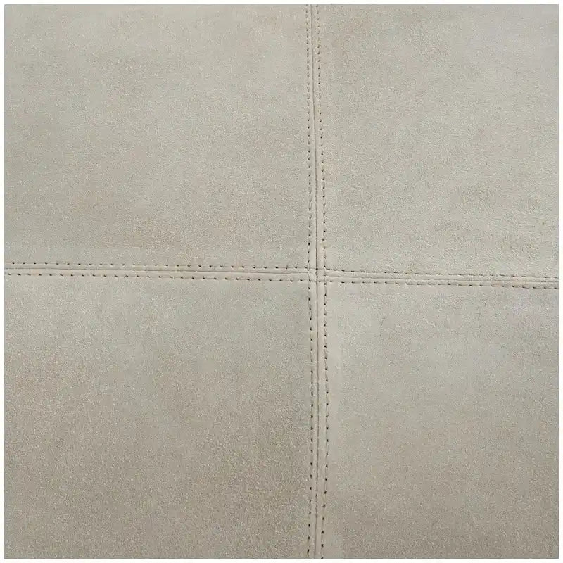 Leather Low Profile Square Pouf with Patchwork Design - Brown, Gray or Dark Brown- Roche River Decor