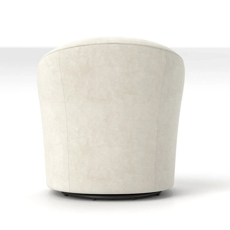 Velvet Upholstered 360 Degree Swivel Barrel Chair with Button Tufted Back