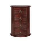 No Assembly Solid Wood End Table, Vintage Round Side Drawers Table